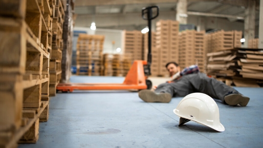 Worker slipped and fell on the floor.